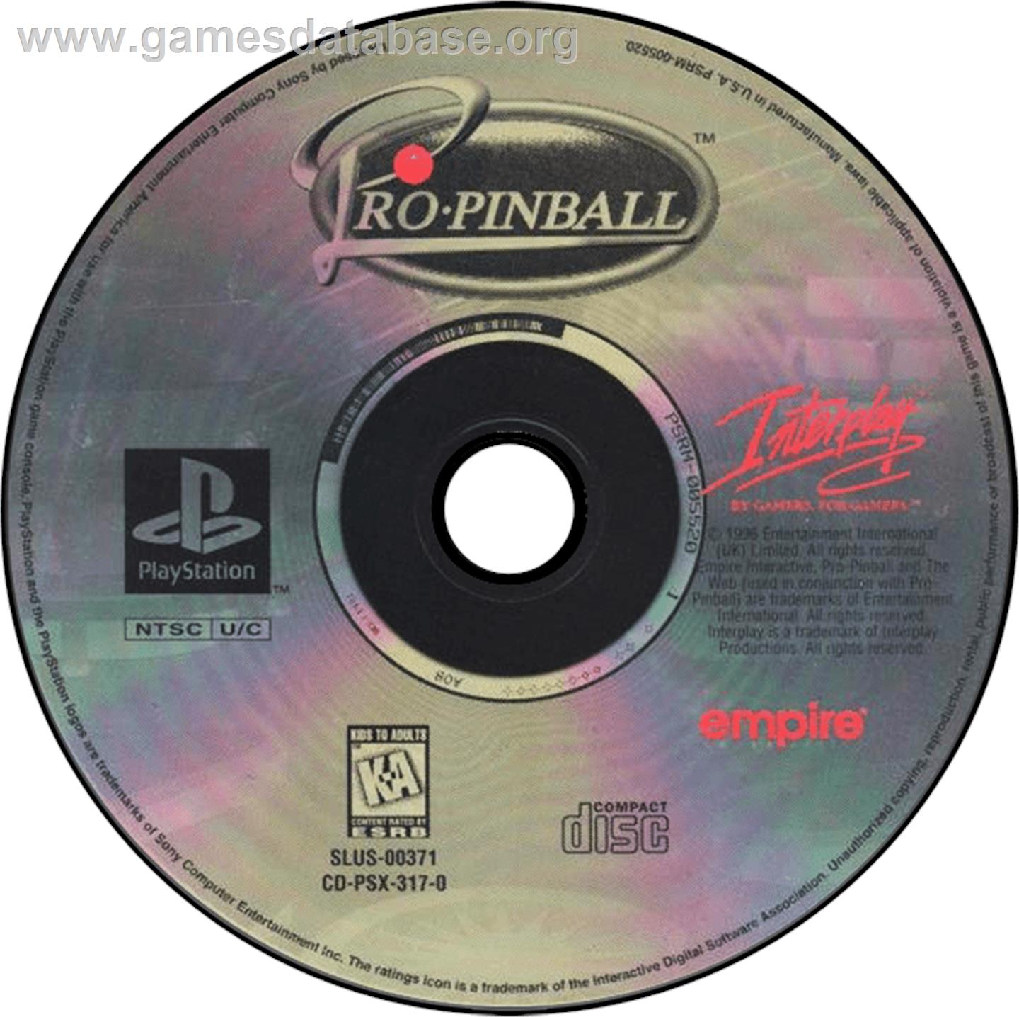Pro Pinball: The Web - Sony Playstation - Artwork - Disc