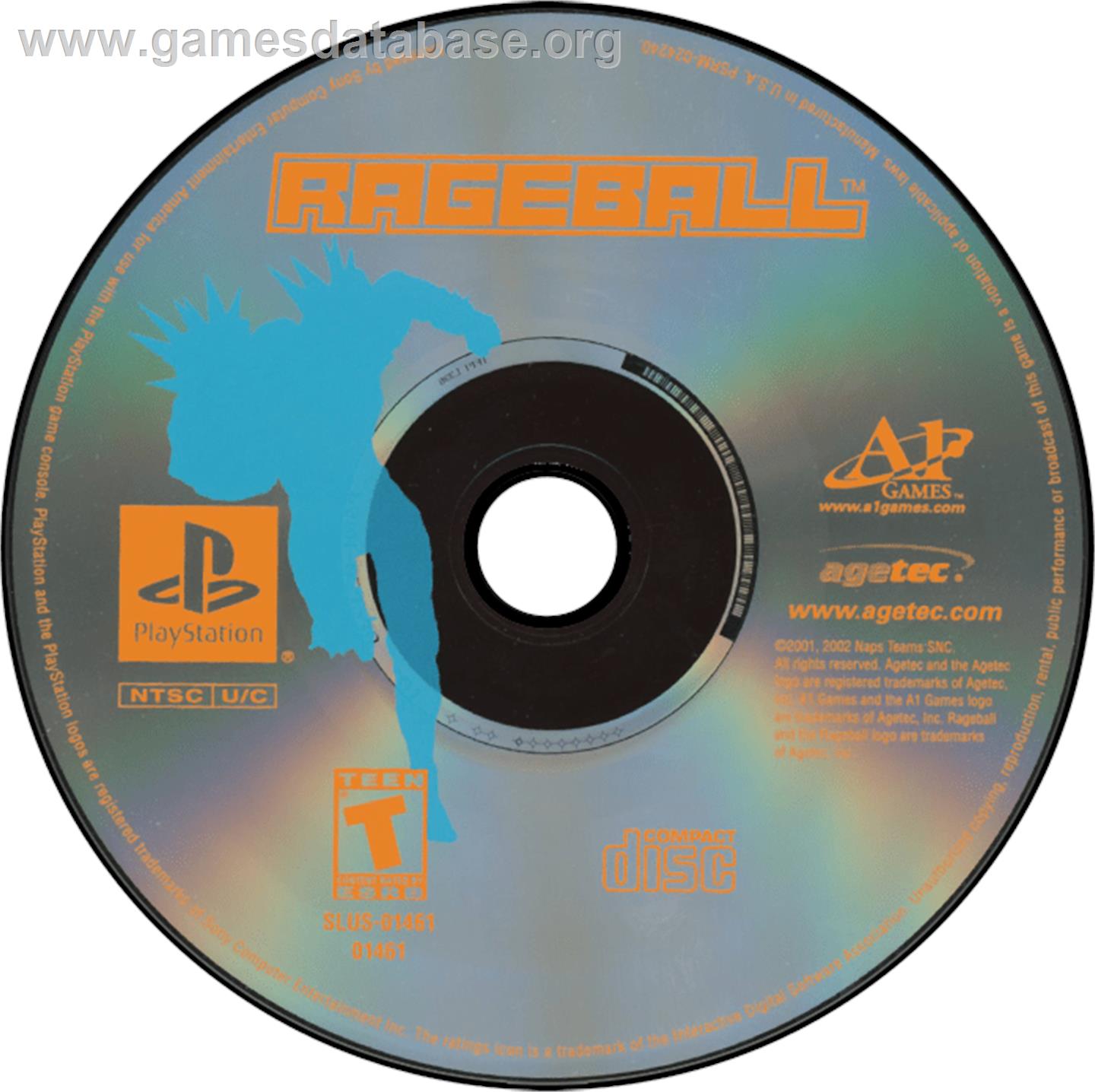 Rageball - Sony Playstation - Artwork - Disc
