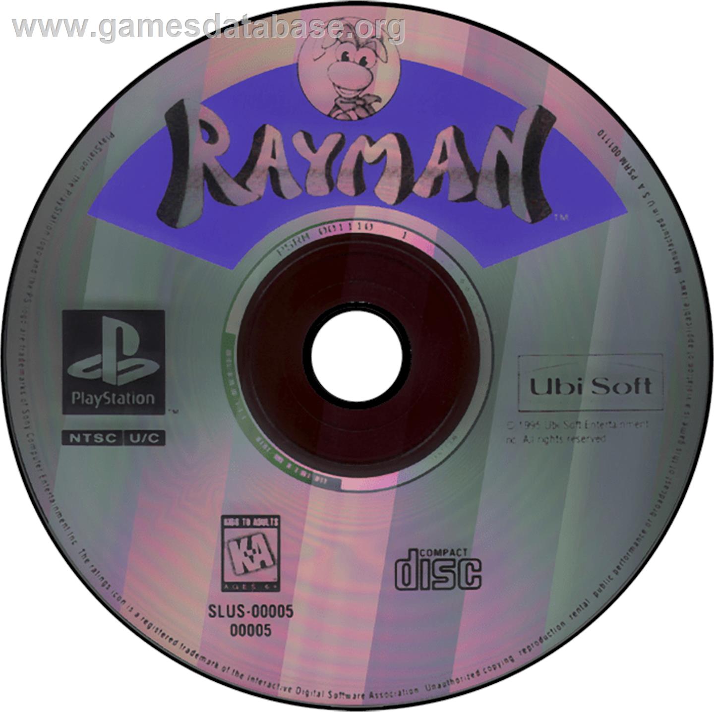 Rayman - Sony Playstation - Artwork - Disc