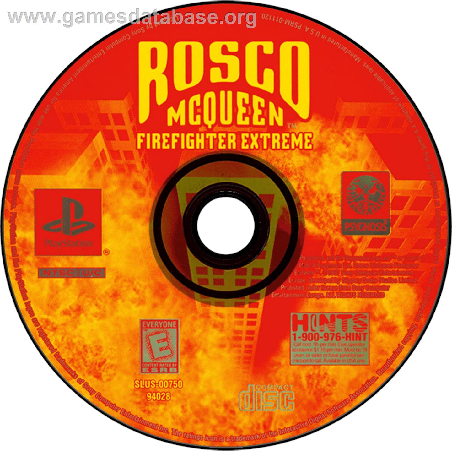 Rosco McQueen Firefighter Extreme - Sony Playstation - Artwork - Disc