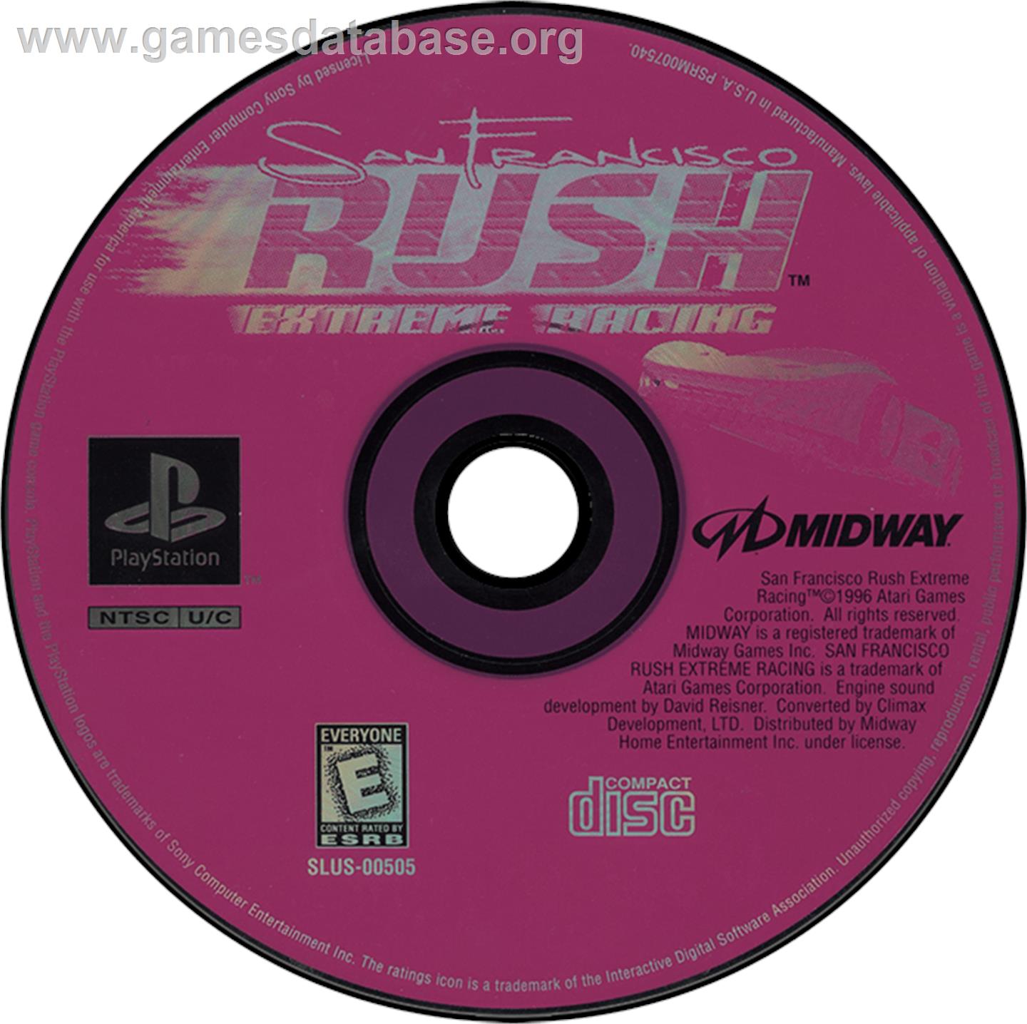 San Francisco Rush: Extreme Racing - Sony Playstation - Artwork - Disc