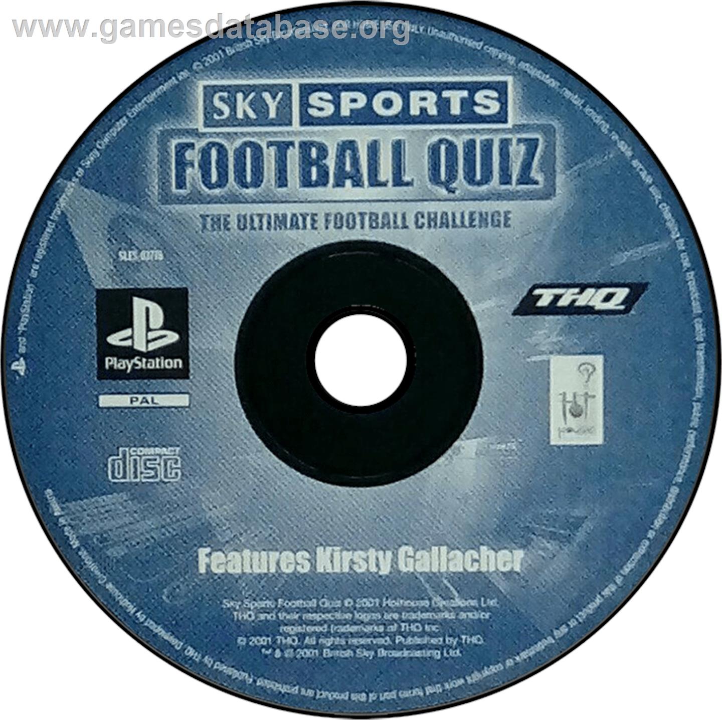 Sky Sports Football Quiz - Sony Playstation - Artwork - Disc