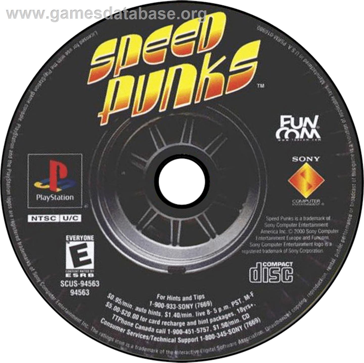 Speed Punks - Sony Playstation - Artwork - Disc