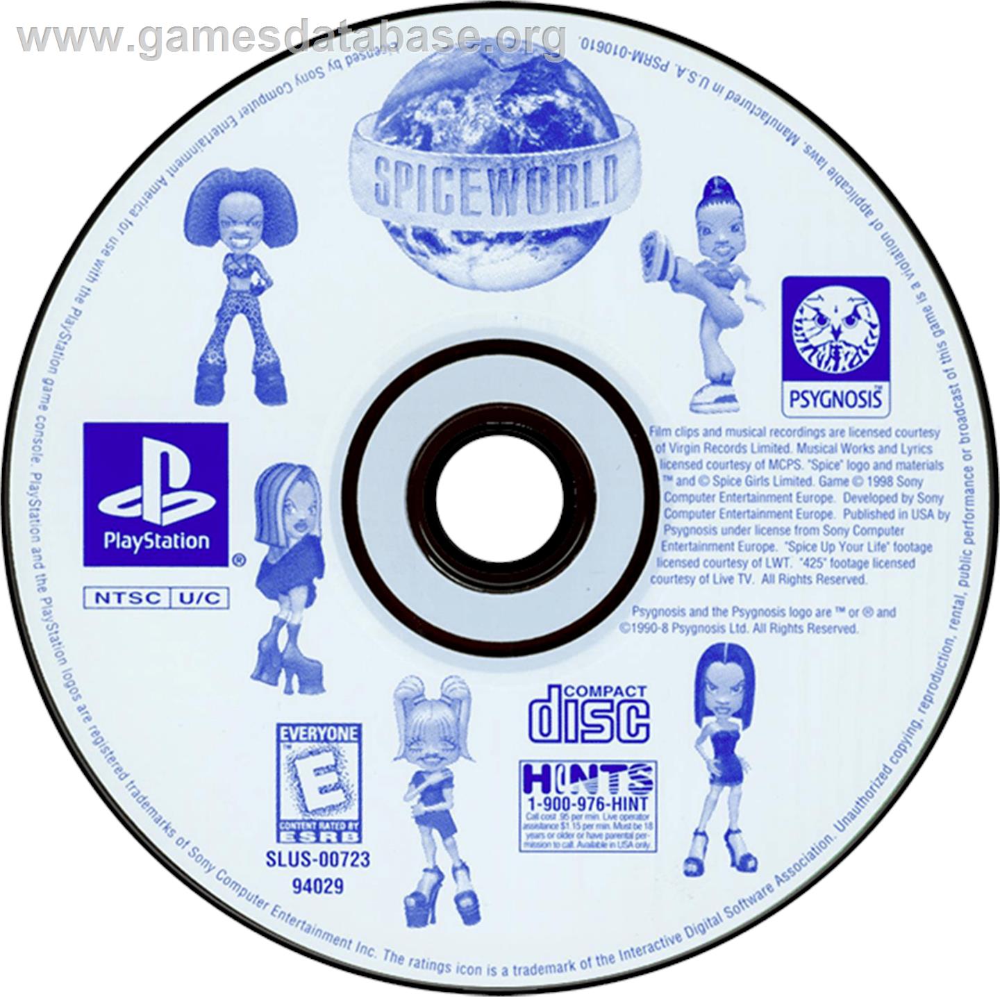Spice World - Sony Playstation - Artwork - Disc