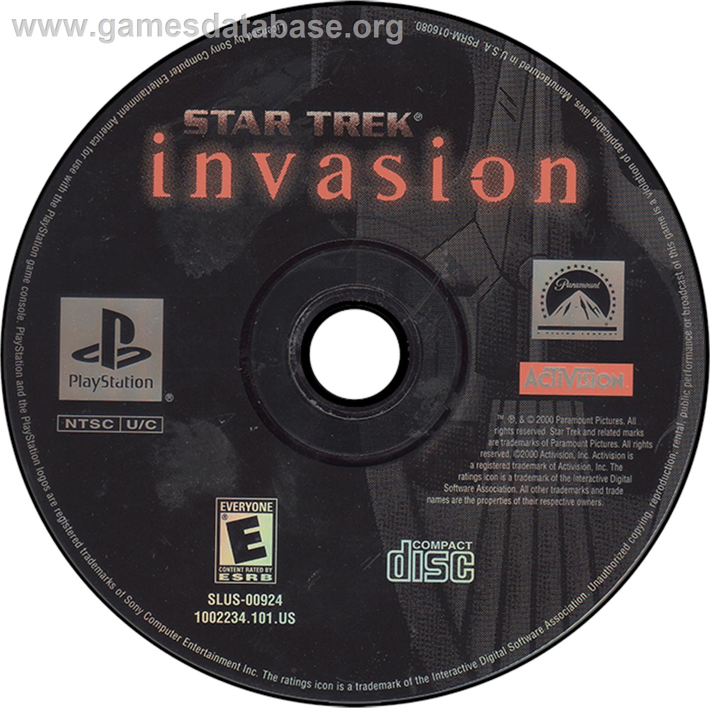 Star Trek: Invasion - Sony Playstation - Artwork - Disc