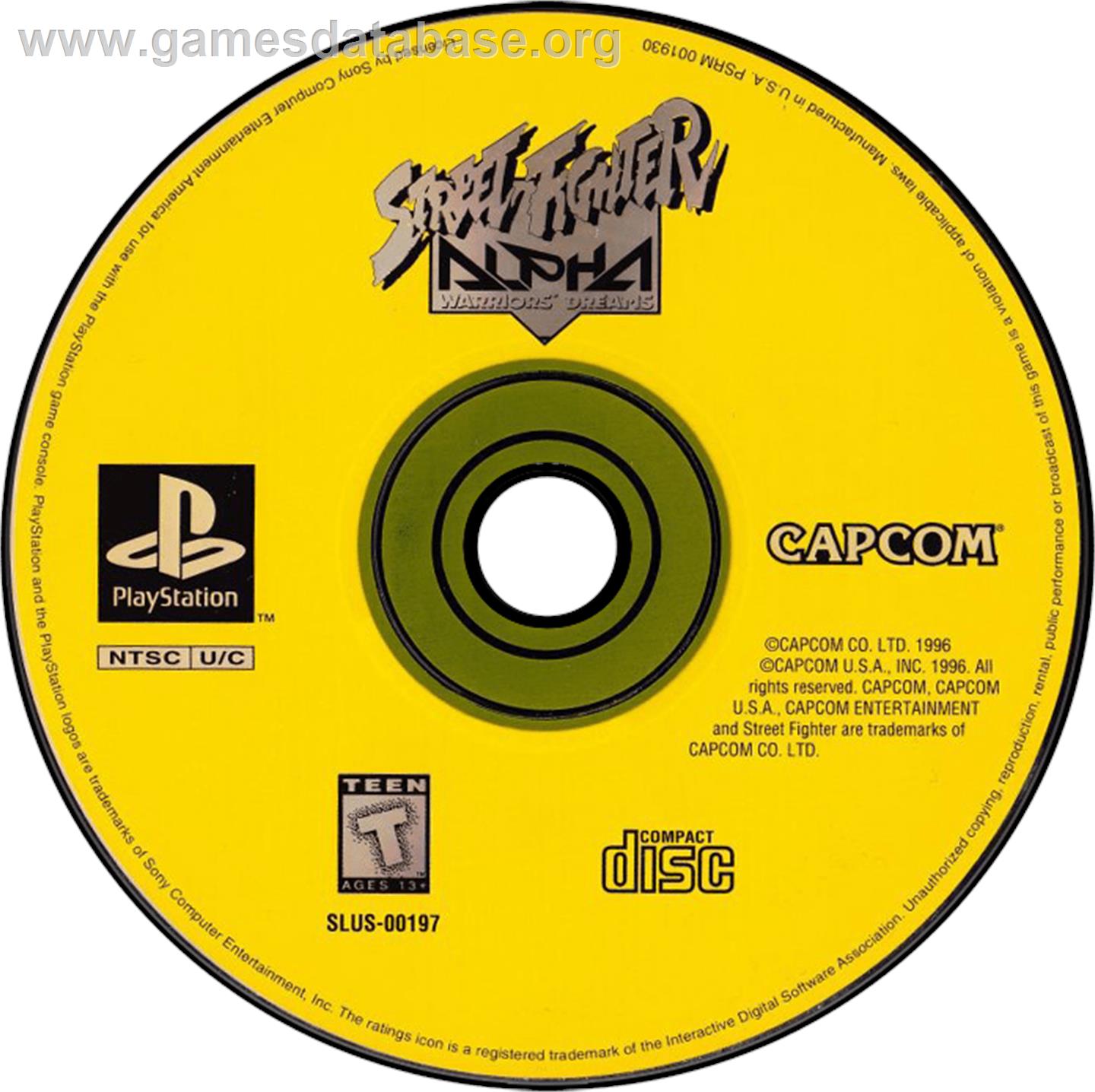 Street Fighter Alpha: Warriors' Dreams - Sony Playstation - Artwork - Disc