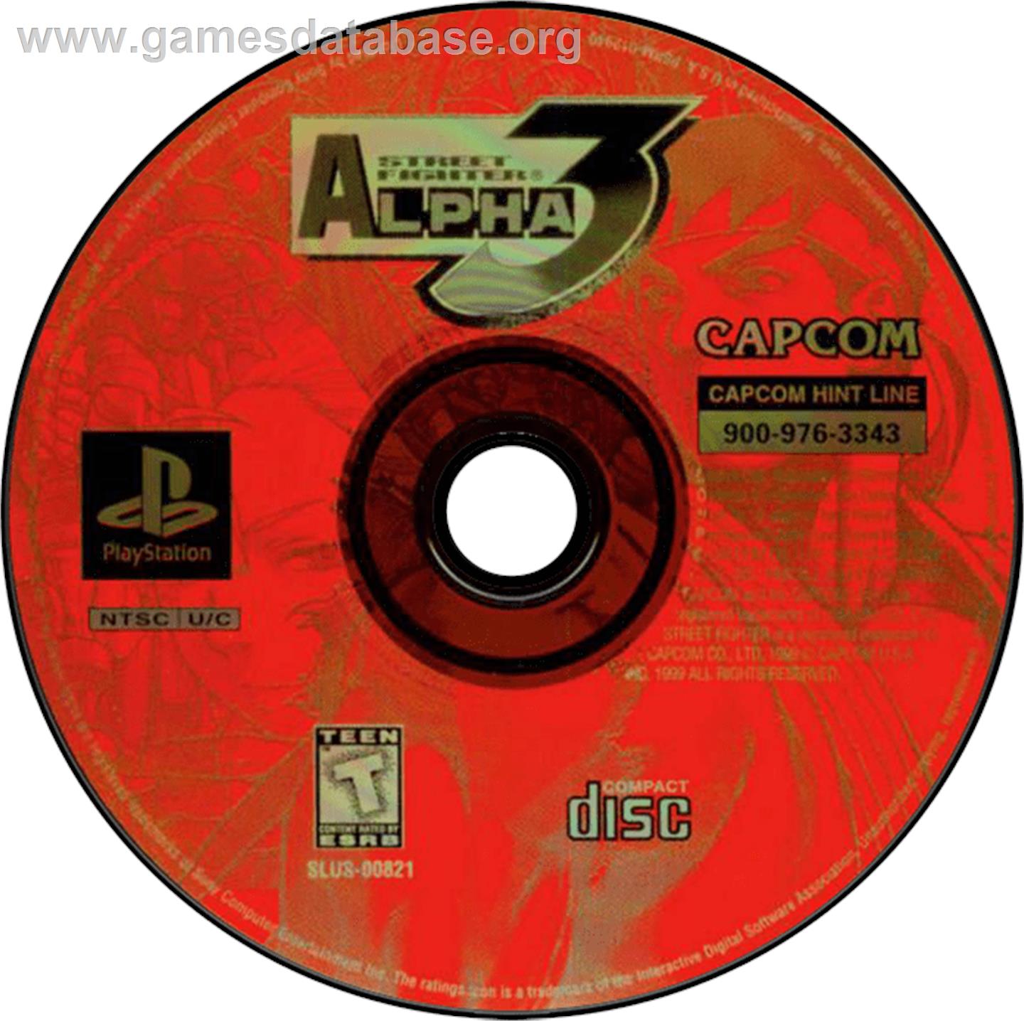 Street Fighter Alpha 3 - Sony Playstation - Artwork - Disc