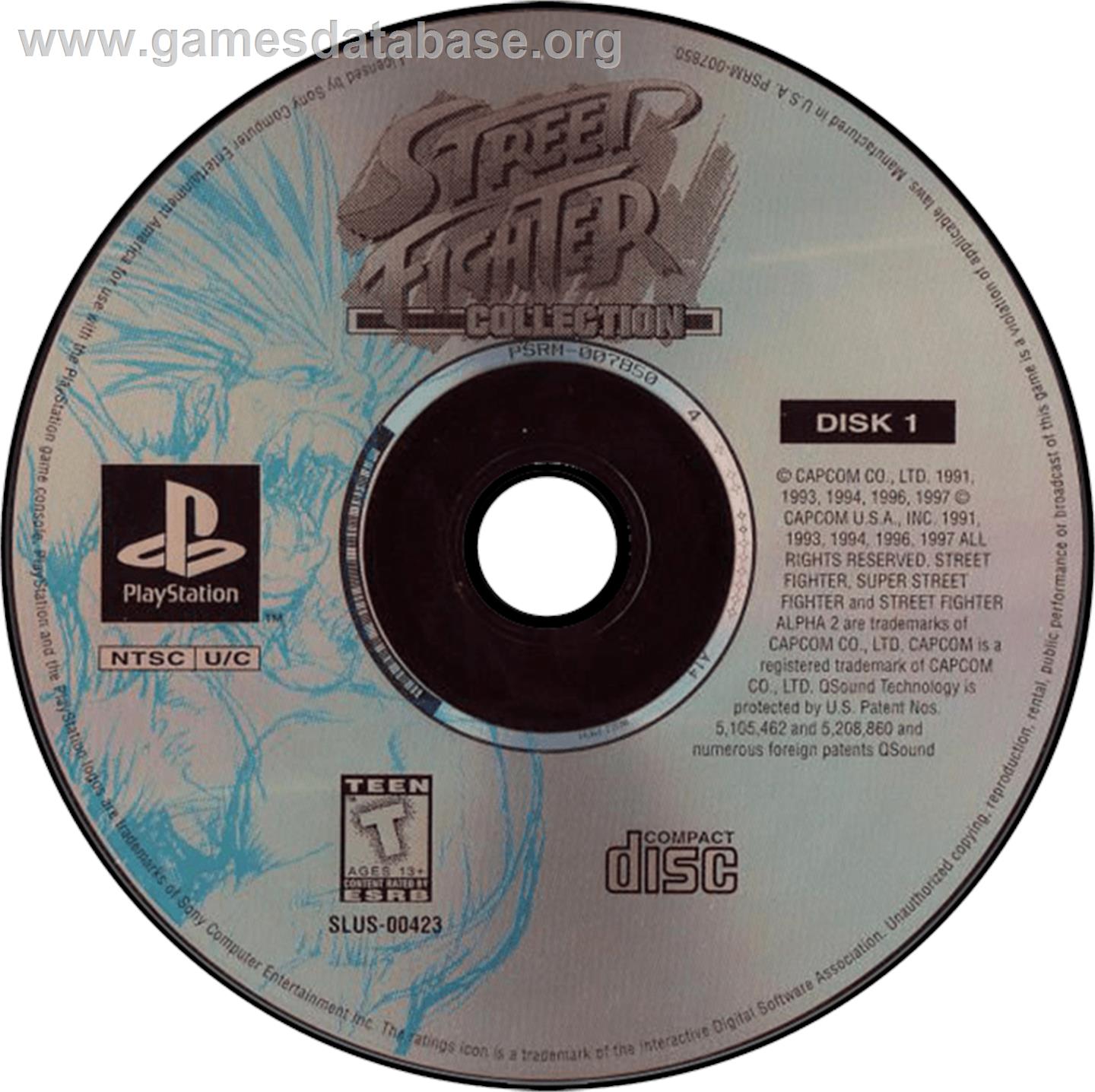 Street Fighter Collection - Sony Playstation - Artwork - Disc