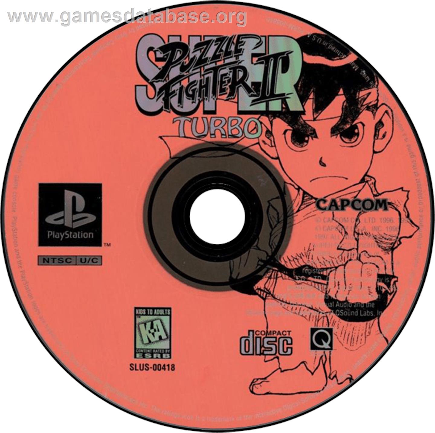 Super Puzzle Fighter II Turbo - Sony Playstation - Artwork - Disc