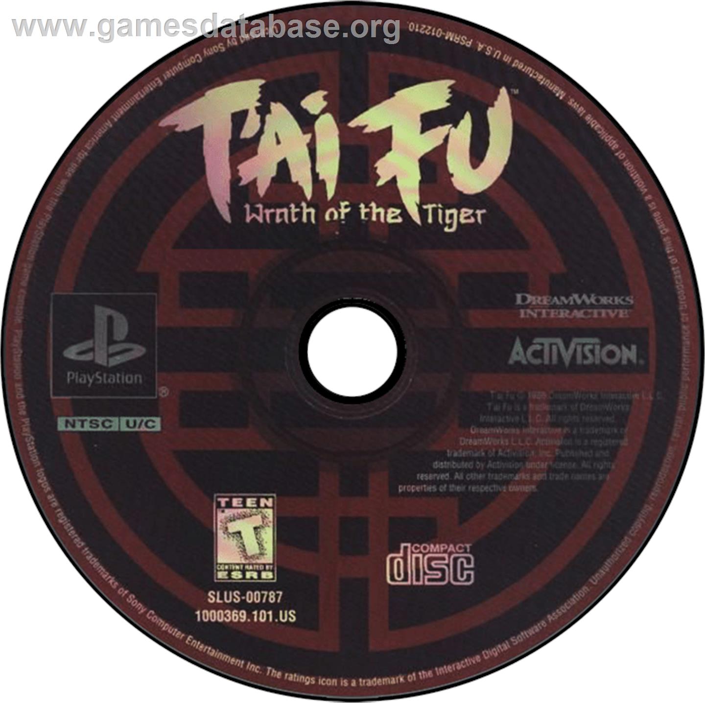 T'ai Fu: Wrath of the Tiger - Sony Playstation - Artwork - Disc