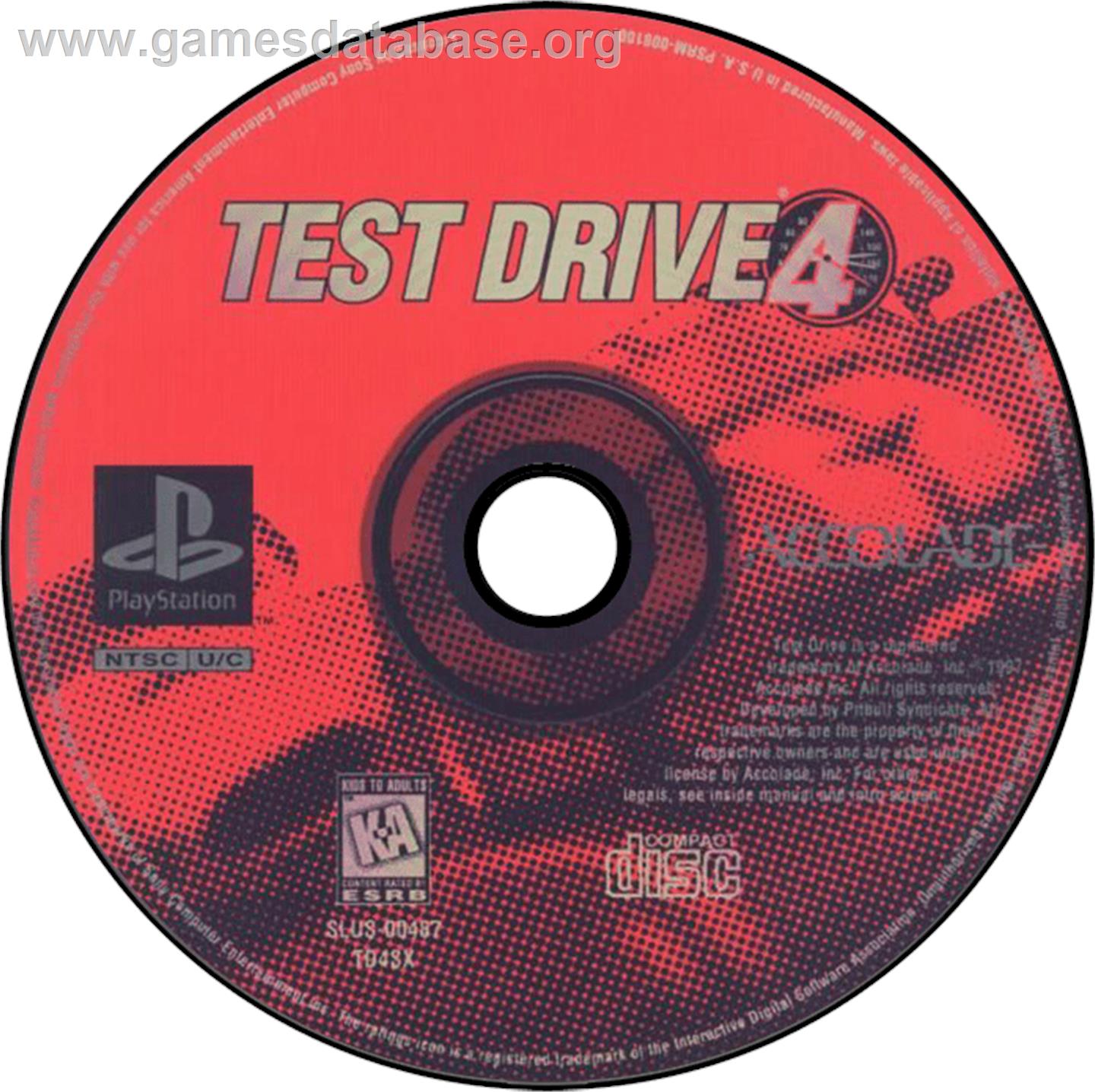 Test Drive 4 - Sony Playstation - Artwork - Disc