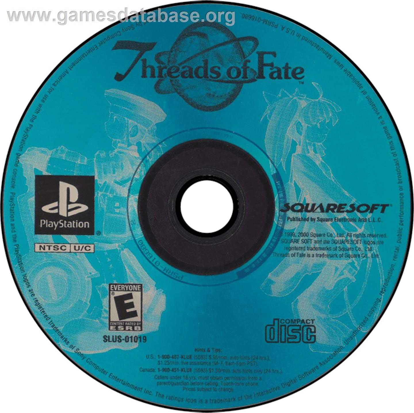 Threads of Fate - Sony Playstation - Artwork - Disc
