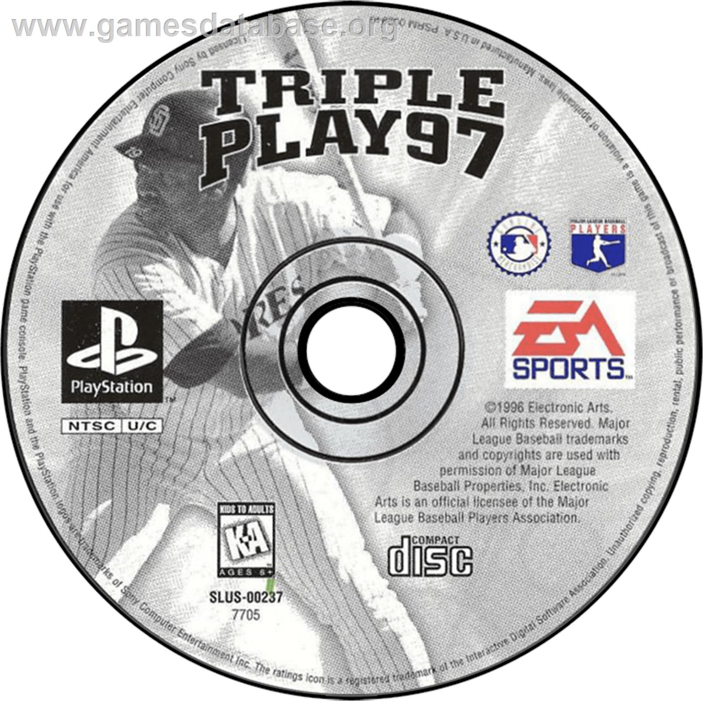 Triple Play 97 - Sony Playstation - Artwork - Disc