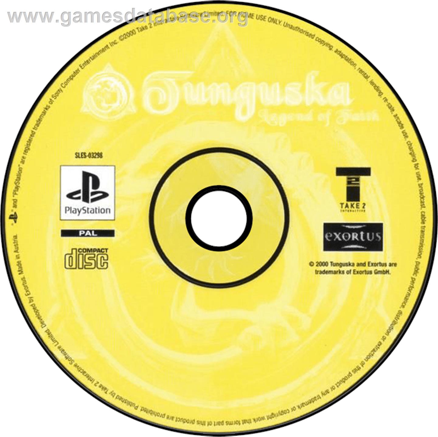 Tunguska: Legend of Faith - Sony Playstation - Artwork - Disc