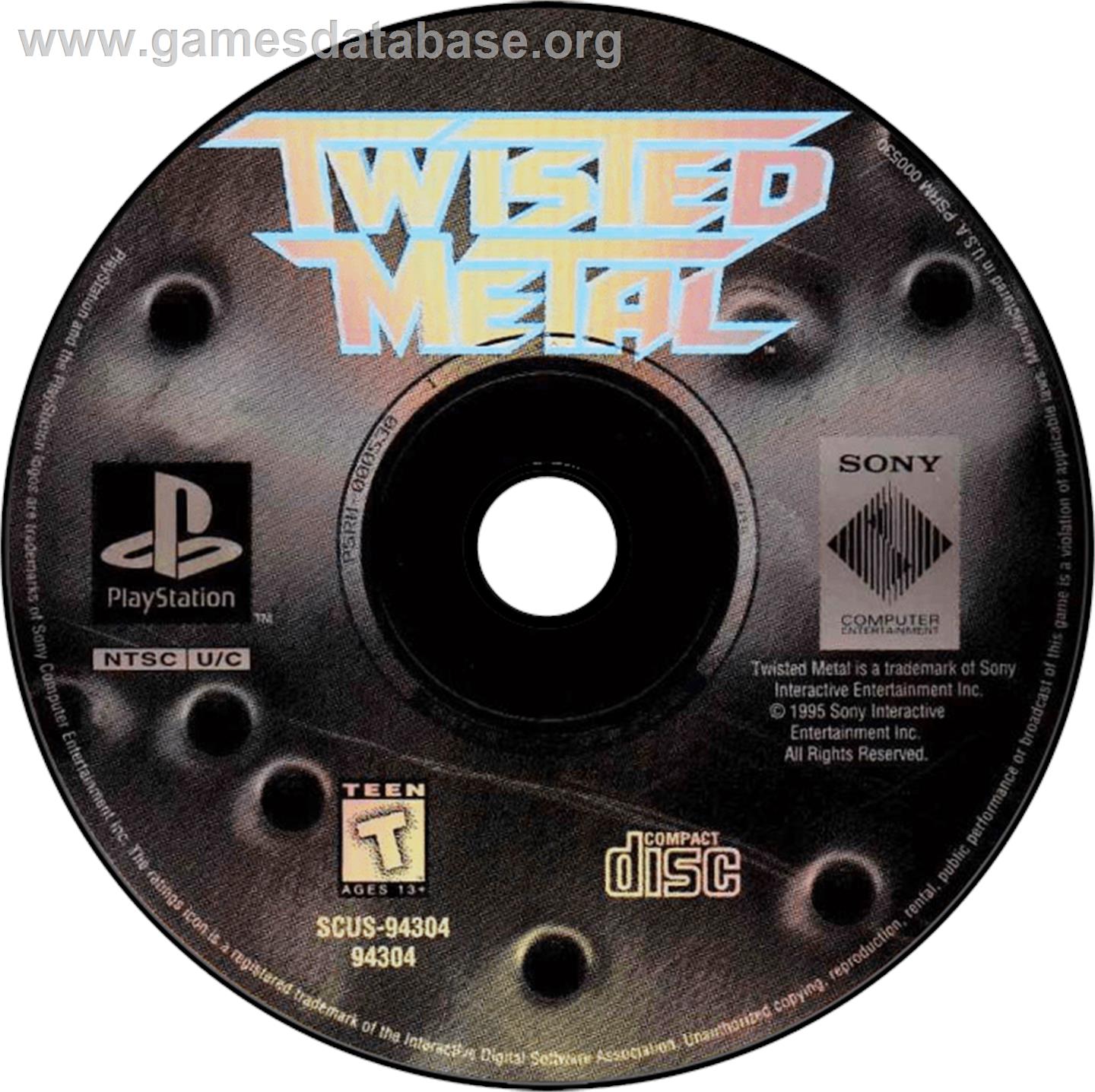 Twisted Metal - Sony Playstation - Artwork - Disc