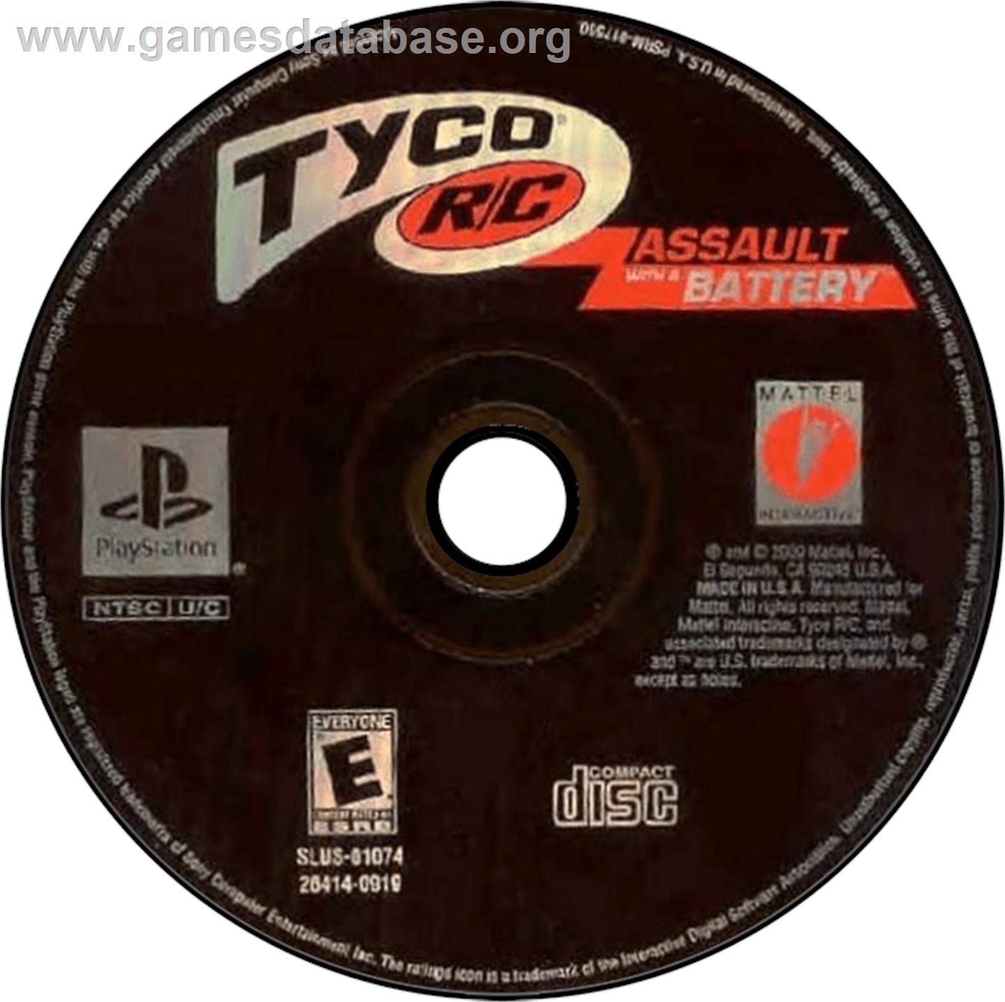 Tyco R/C: Assault with a Battery - Sony Playstation - Artwork - Disc