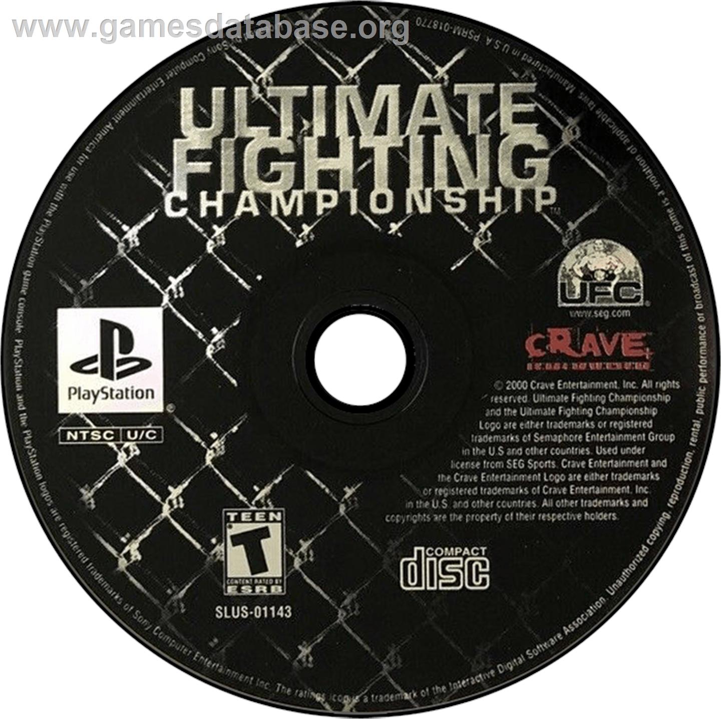 Ultimate Fighting Championship - Sony Playstation - Artwork - Disc
