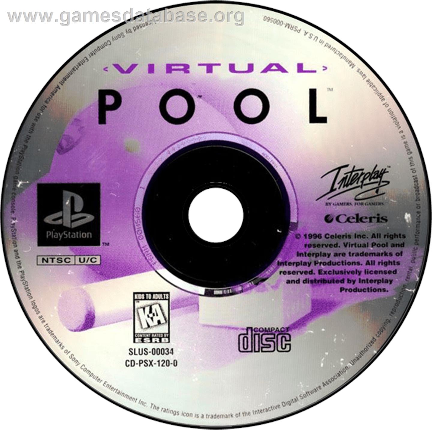 Virtual Pool - Sony Playstation - Artwork - Disc