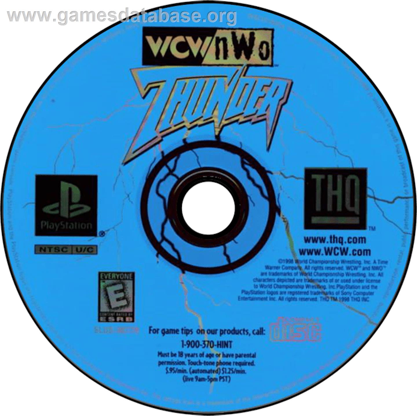 WCW/NWO Thunder - Sony Playstation - Artwork - Disc