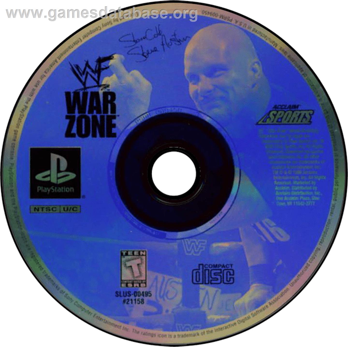 WWF War Zone - Sony Playstation - Artwork - Disc