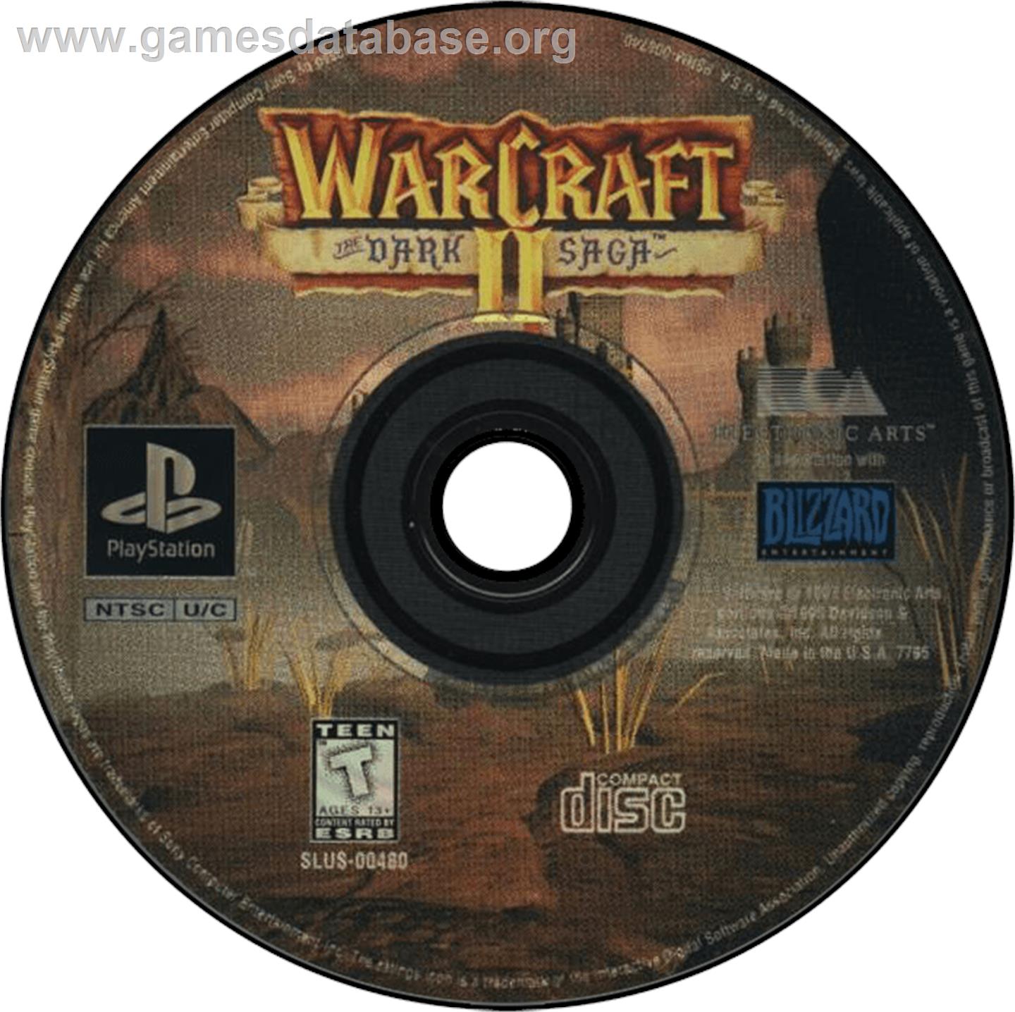 Warcraft II: The Dark Saga - Sony Playstation - Artwork - Disc