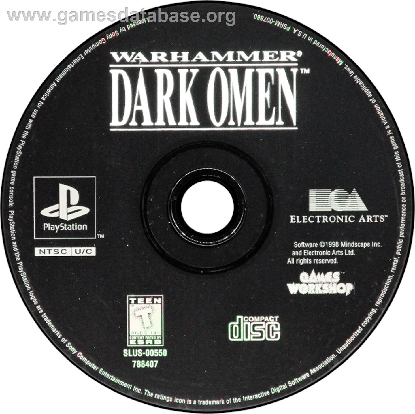 Warhammer: Dark Omen - Sony Playstation - Artwork - Disc