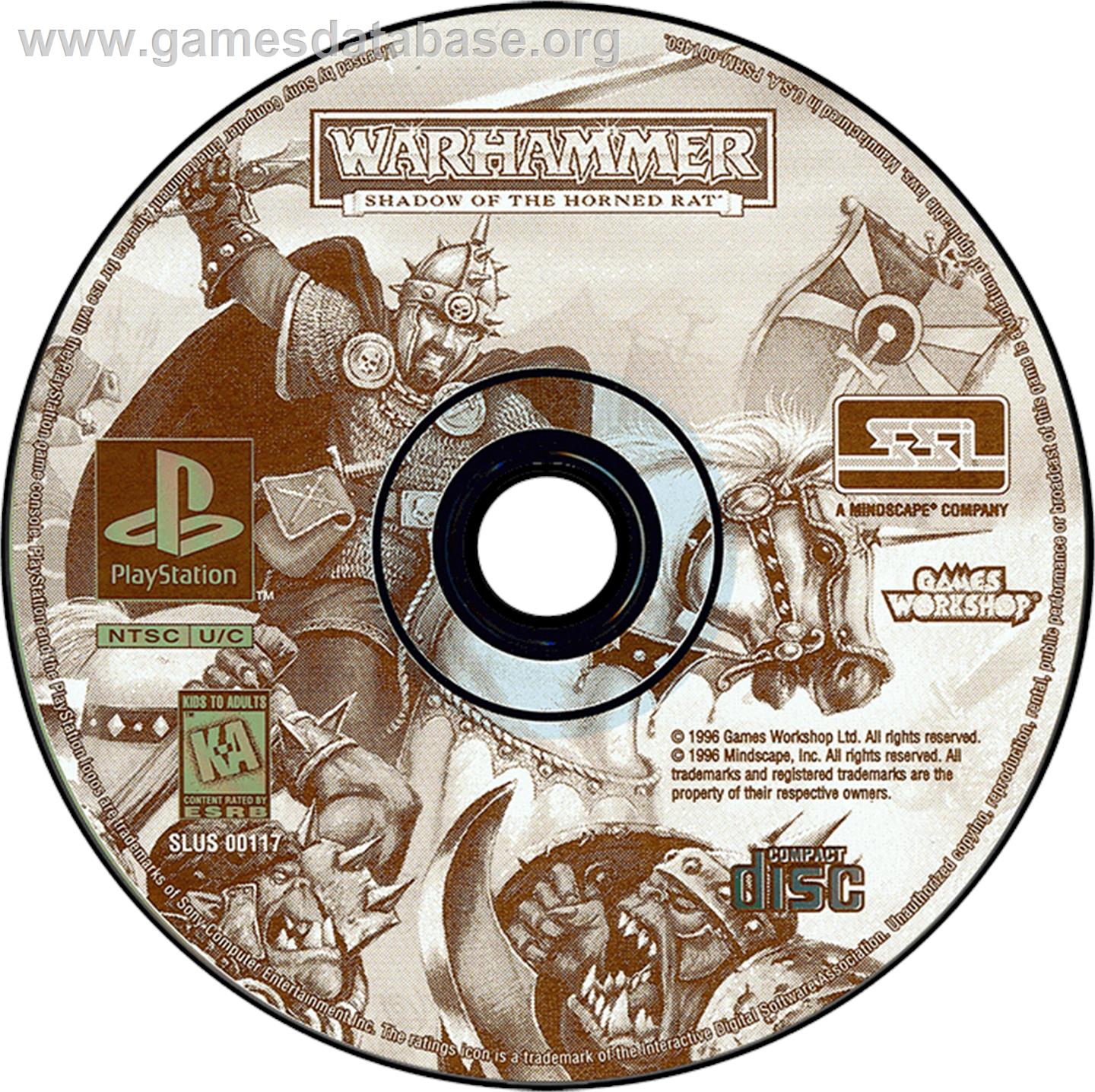 Warhammer: Shadow of the Horned Rat - Sony Playstation - Artwork - Disc