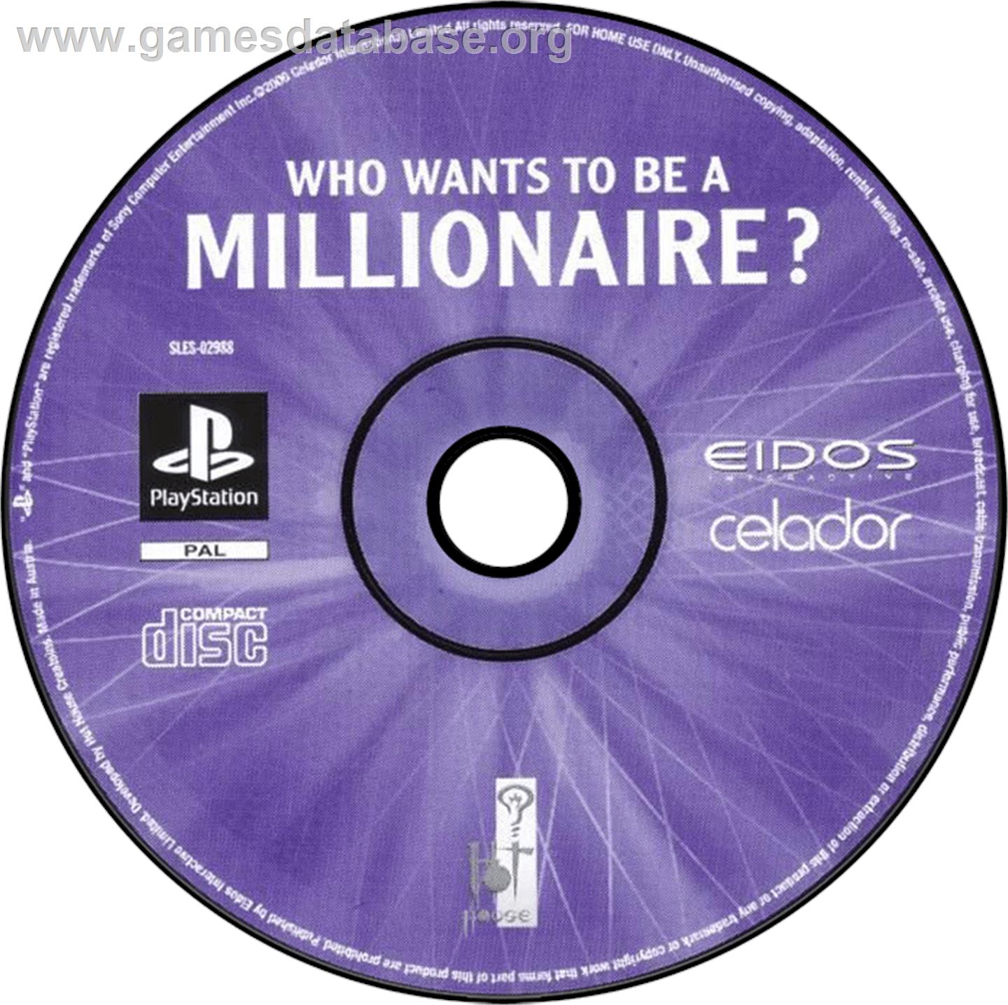 Who Wants To Be A Millionaire - Sony Playstation - Artwork - Disc