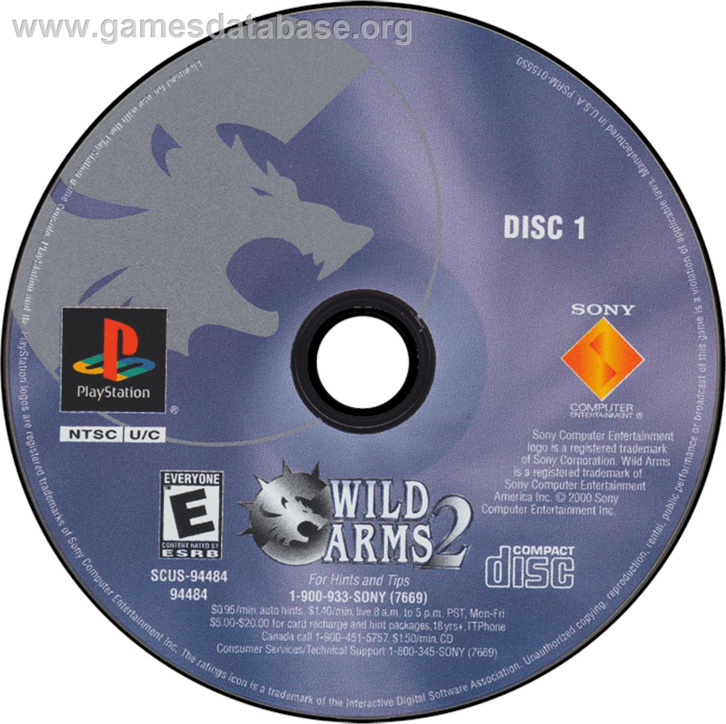 Wild Arms 2 - Sony Playstation - Artwork - Disc