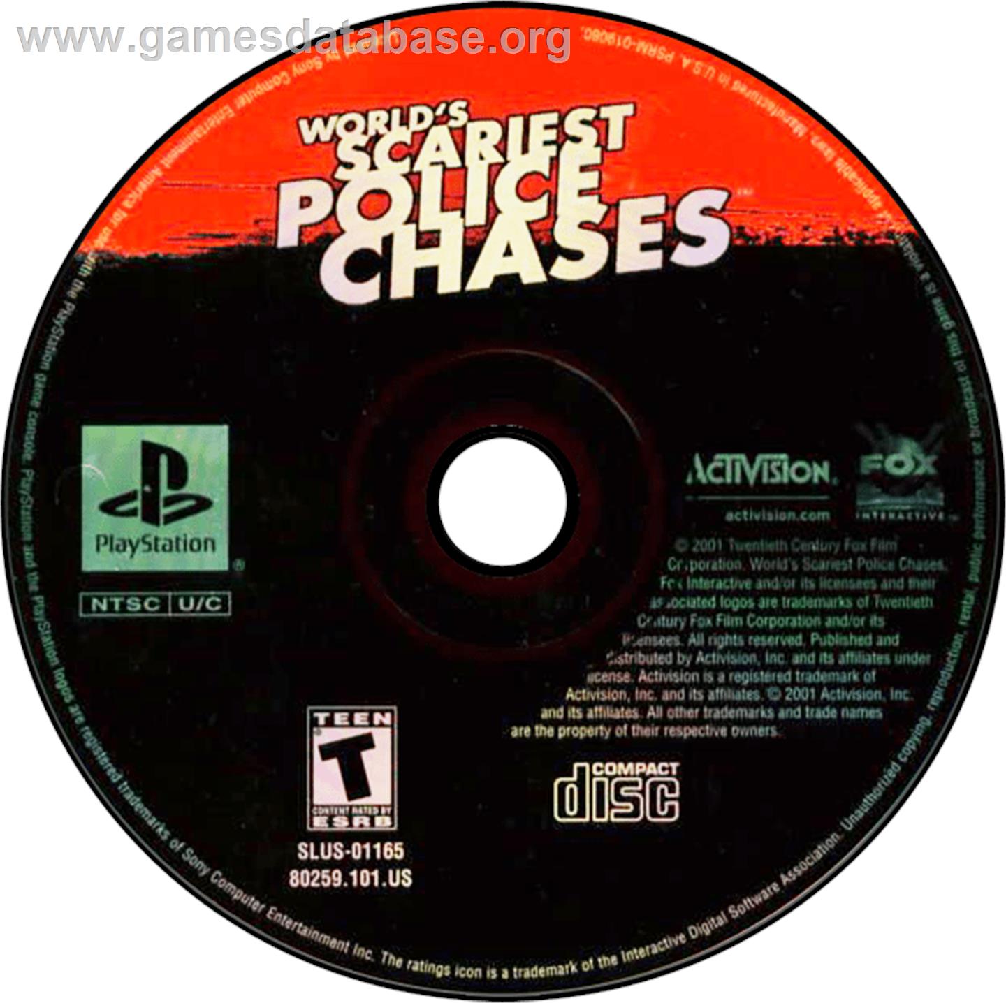 World's Scariest Police Chases - Sony Playstation - Artwork - Disc