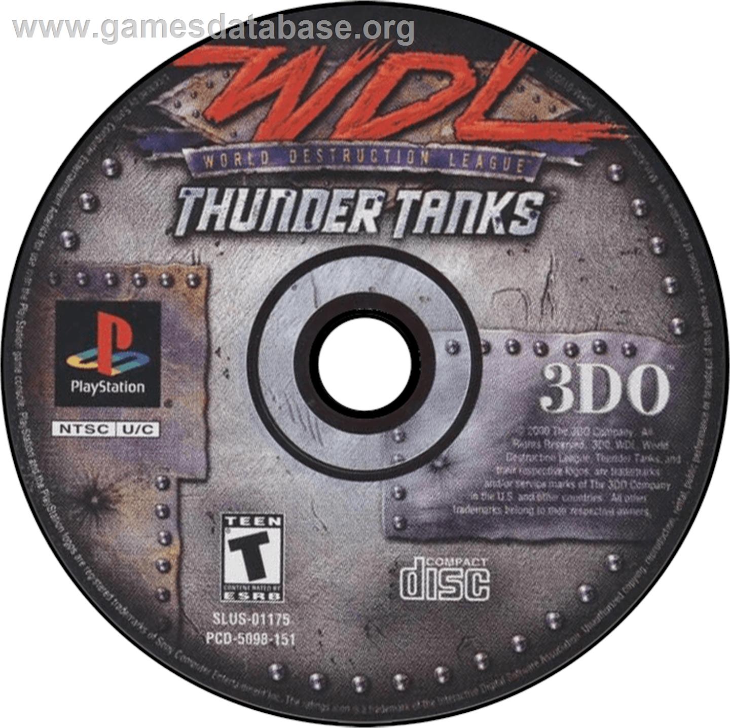 World Destruction League: Thunder Tanks - Sony Playstation - Artwork - Disc
