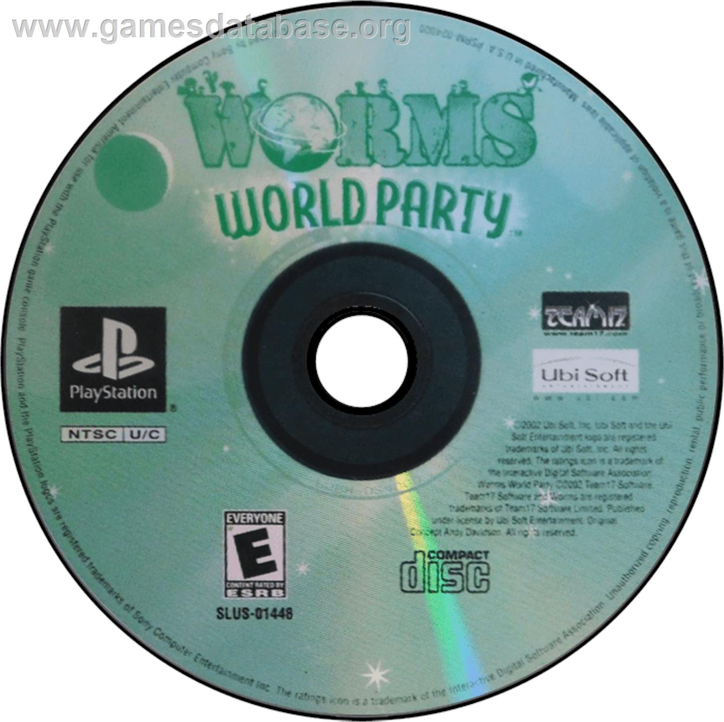 Worms World Party - Sony Playstation - Artwork - Disc