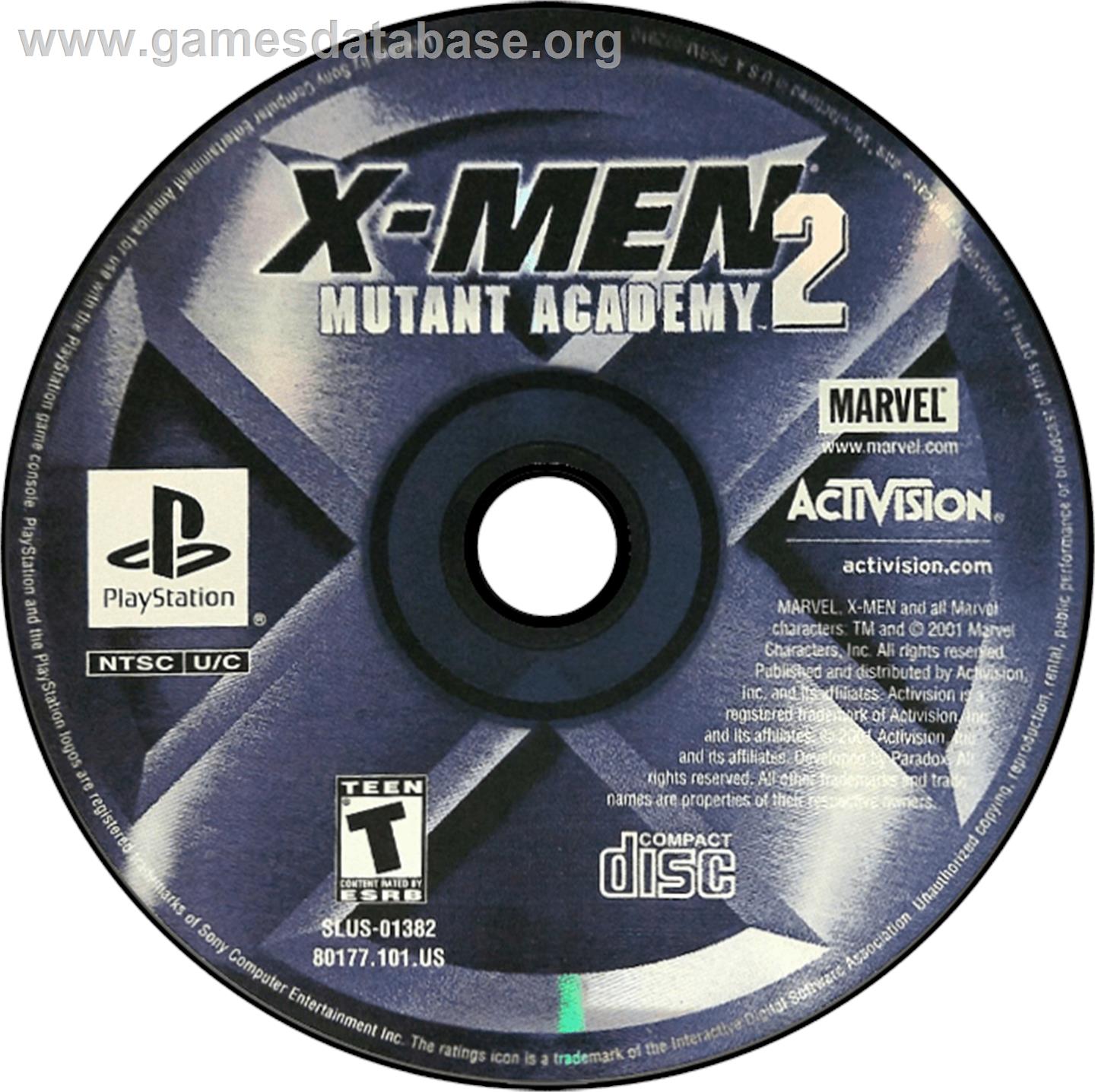 X-Men: Mutant Academy 2 - Sony Playstation - Artwork - Disc