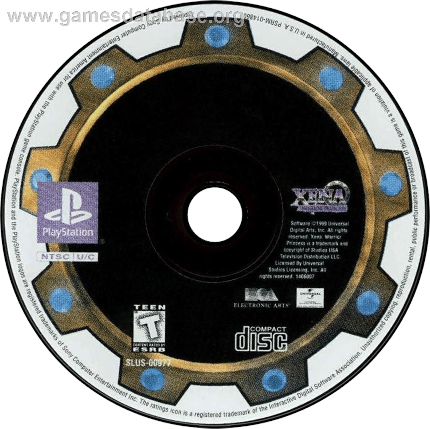 Xena: Warrior Princess - Sony Playstation - Artwork - Disc