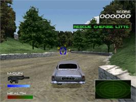 In game image of 007: Racing on the Sony Playstation.