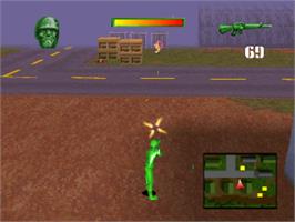 In game image of Army Men: Sarge's Heroes on the Sony Playstation.