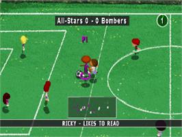 In game image of Backyard Soccer on the Sony Playstation.