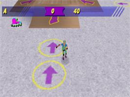In game image of Barbie: Super Sports on the Sony Playstation.