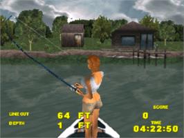 In game image of Big Bass Fishing on the Sony Playstation.