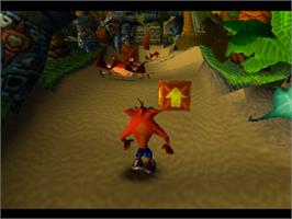 In game image of Crash Bandicoot: Warped on the Sony Playstation.