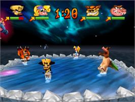 In game image of Crash Bash on the Sony Playstation.
