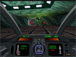 In game image of Descent Maximum on the Sony Playstation.