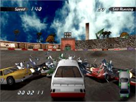 In game image of Destruction Derby 2 on the Sony Playstation.
