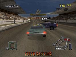 In game image of Destruction Derby Raw on the Sony Playstation.