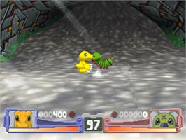 In game image of Digimon Rumble Arena on the Sony Playstation.