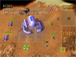 In game image of Dune 2000 on the Sony Playstation.