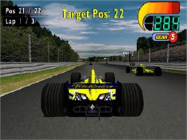 In game image of F1 World Grand Prix 2000 on the Sony Playstation.