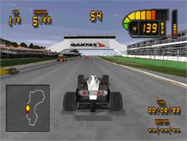 In game image of Formula 1 '98 on the Sony Playstation.