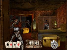 In game image of Gunfighter: The Legend of Jesse James on the Sony Playstation.
