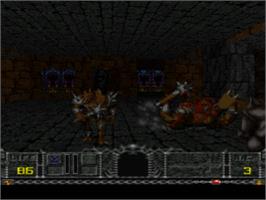 In game image of Hexen: Beyond Heretic on the Sony Playstation.